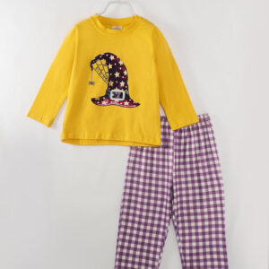 Halloween Purple Plaid Boy Set