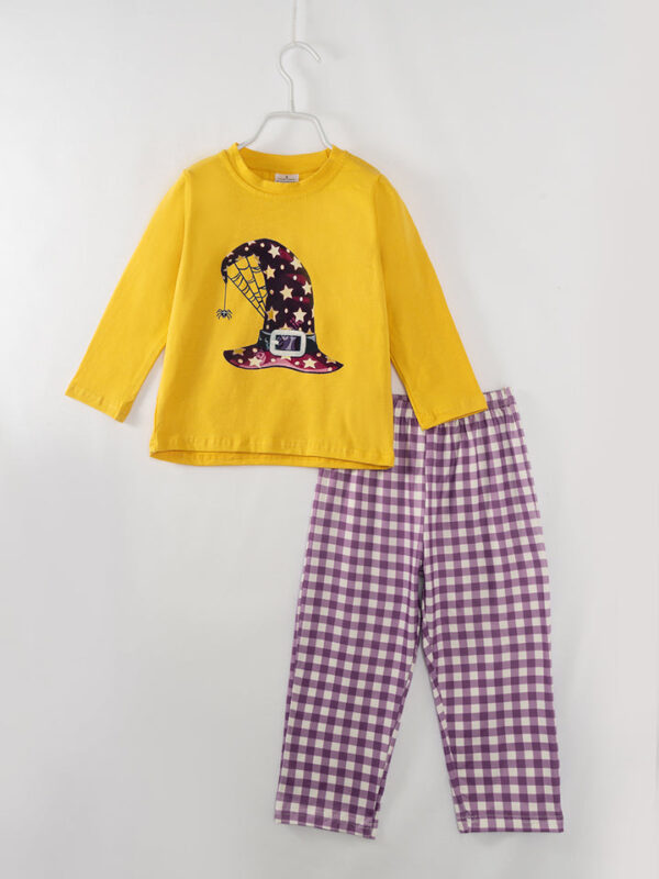 Halloween Purple Plaid Boy Set