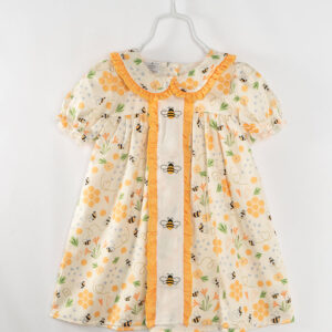 Bee Floral Vintage Ruffle Girl Dress