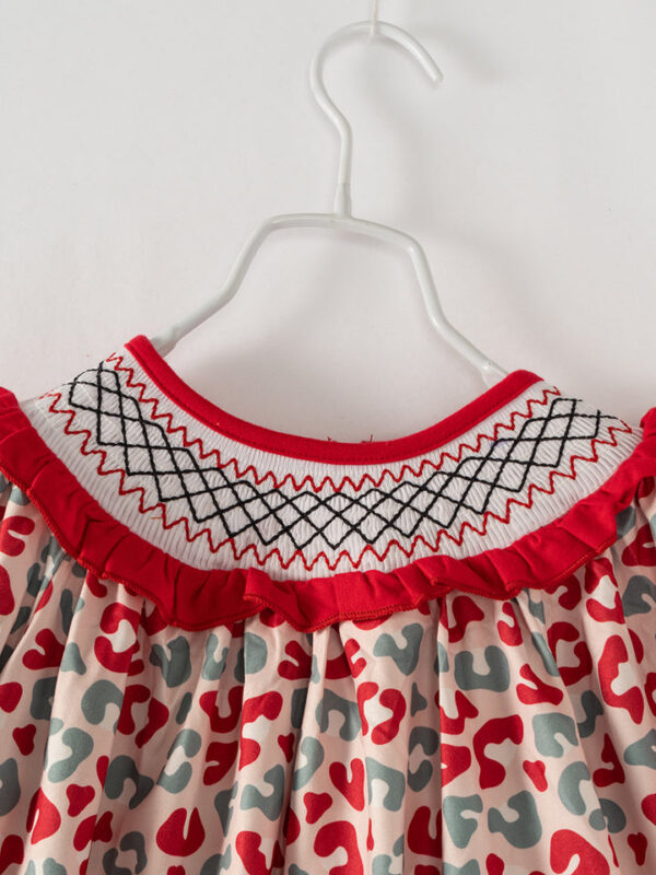 Red Green Leopard Girl Smocked Pant Outfit - Image 3