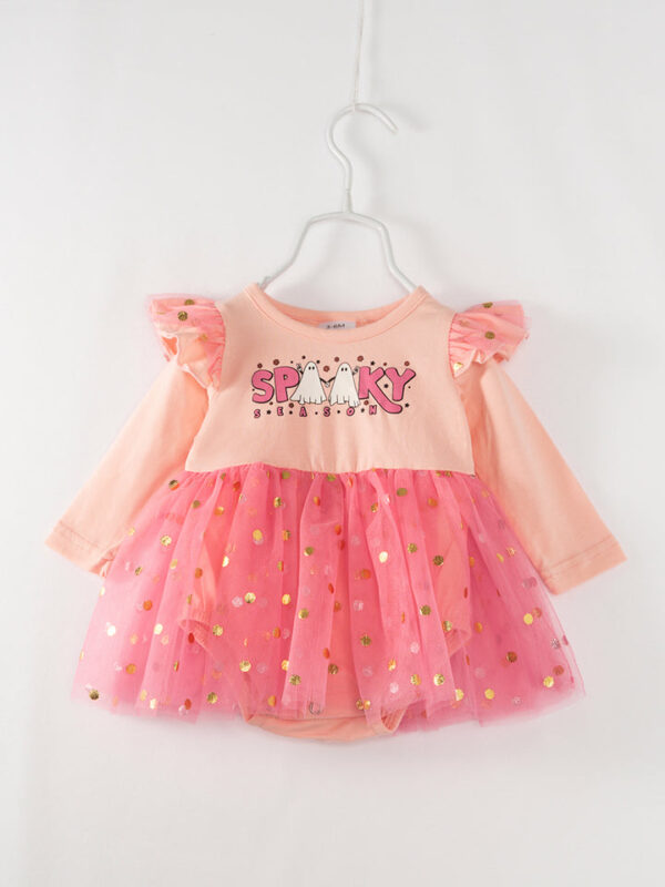 Halloween Pink Spooky Ruffle Baby Girl Tutu Romper