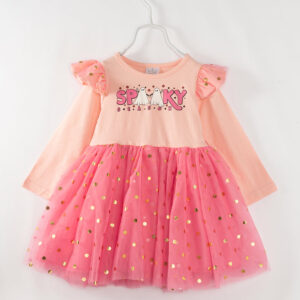 Halloween Pink Spooky Ruffle Girl Tutu Dress