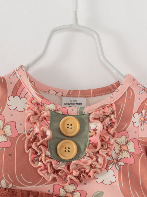 Rainbow Pumpkin Baby Girl Tutu Romper - Image 3