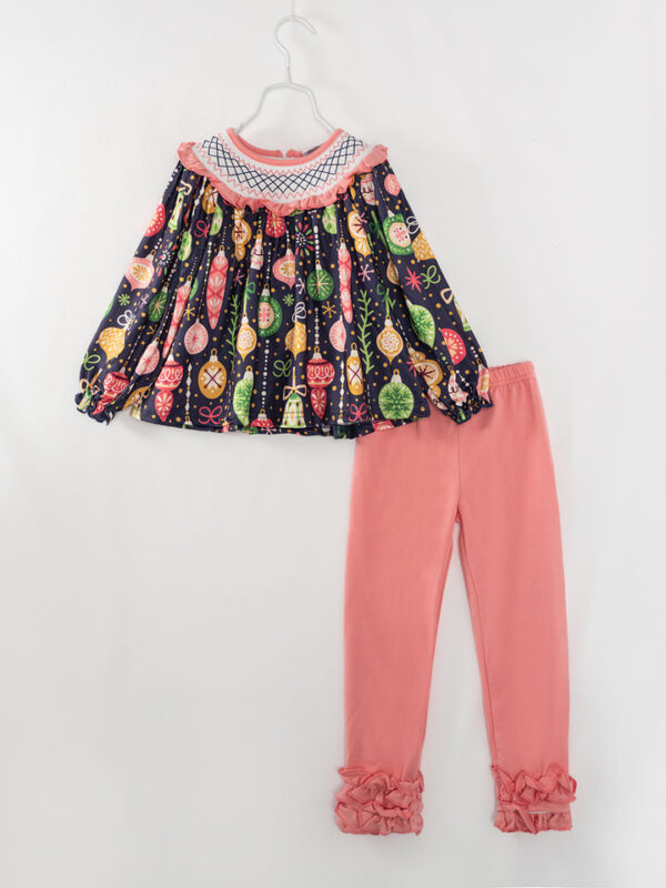 Christmas Lights Girl Smocked Pant Outfit