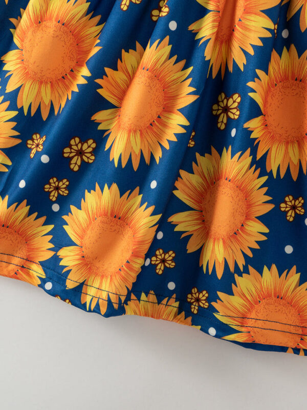 Yellow Sunflower Ruffle Girl Twirl Dress - Image 5
