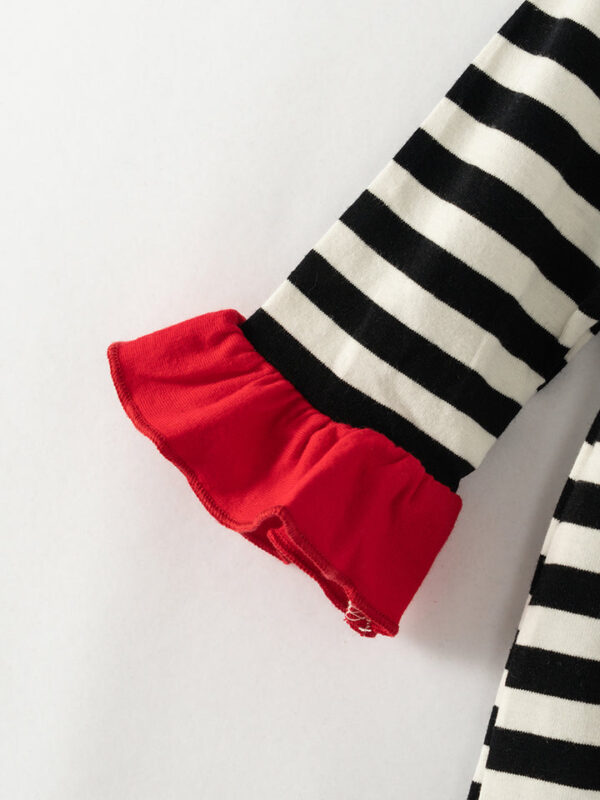 Christmas Stripe Tree Car Ruffle Baby Girl Romper - Image 4