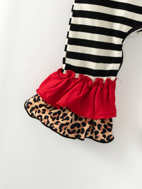Christmas Stripe Tree Car Ruffle Baby Girl Romper - Image 5
