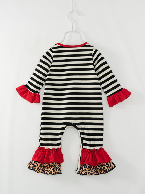 Christmas Stripe Tree Car Ruffle Baby Girl Romper - Image 6