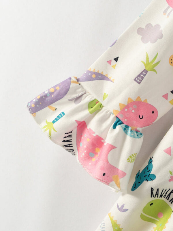 Multicolor Dinosaurs Ruffle Girl Twirl Dress - Image 4
