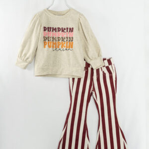 Pumpkin Girl Denim Bell Pant Set