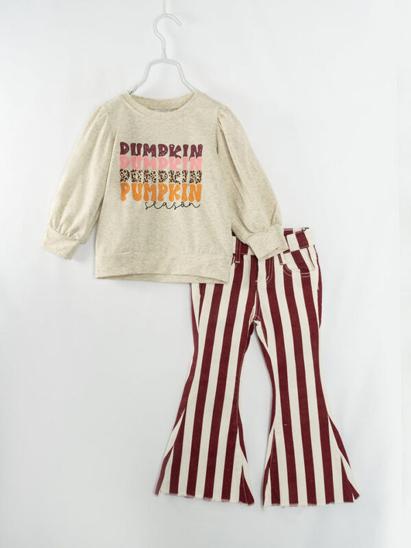 Pumpkin Girl Denim Bell Pant Set