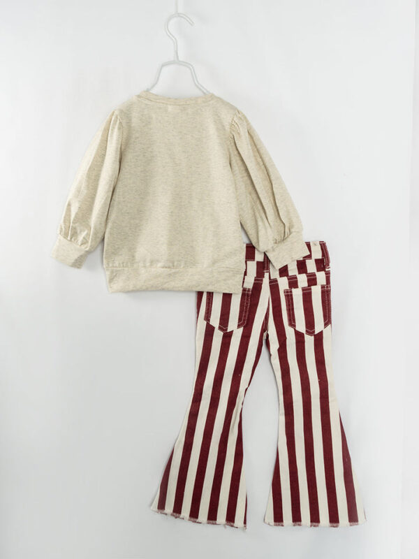 Pumpkin Girl Denim Bell Pant Set - Image 6