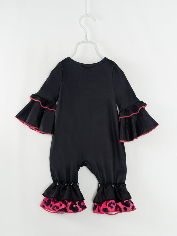 Christmas Pink Leopard Tree Ruffle Baby Girl Romper - Image 6