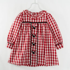 Red Plaid Christmas Hat Girl Dress