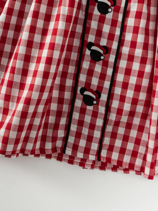 Red Plaid Christmas Hat Girl Dress - Image 5