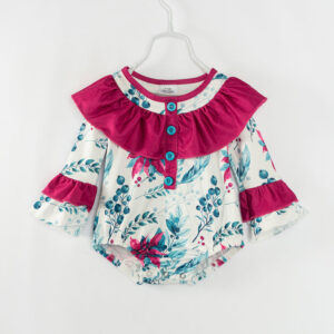 Christmas Flower Ruffle Baby Girl Romper