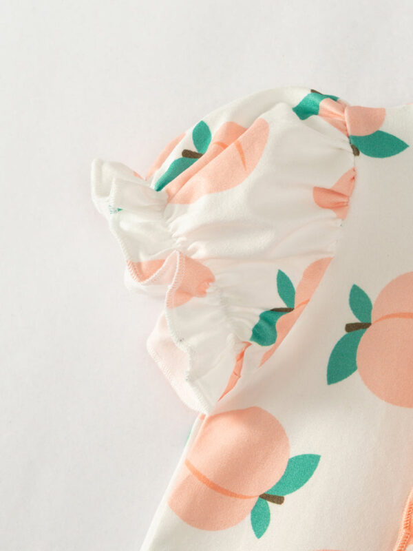 Pink Peach Baby Girl Romper - Image 4