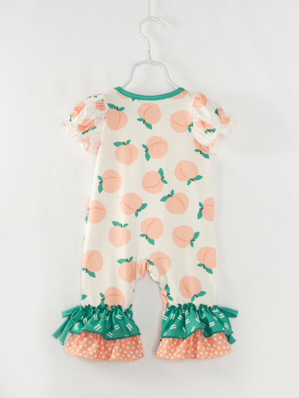 Pink Peach Baby Girl Romper - Image 6