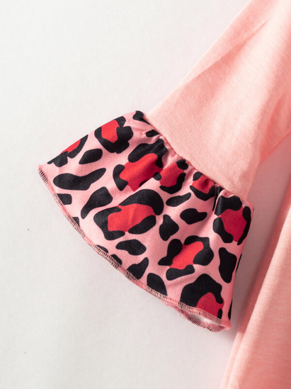 Valentine's Day Pink Leopard Heart Ruffle Baby Girl Romper - Image 4