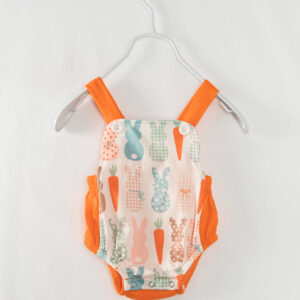 Easter Orange Carrot Bunny Baby Boy Romper