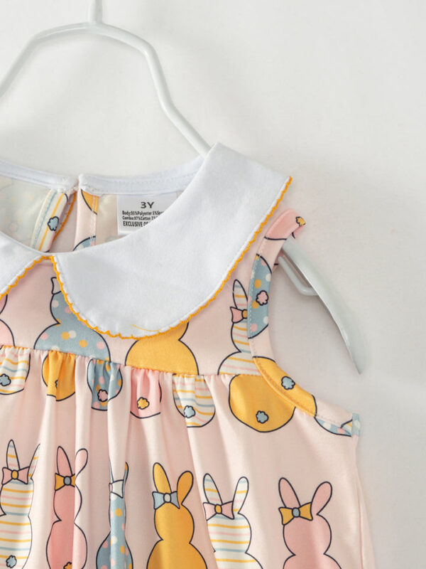 Easter Multicolor Bunny Pocket Girl Dress - Image 6