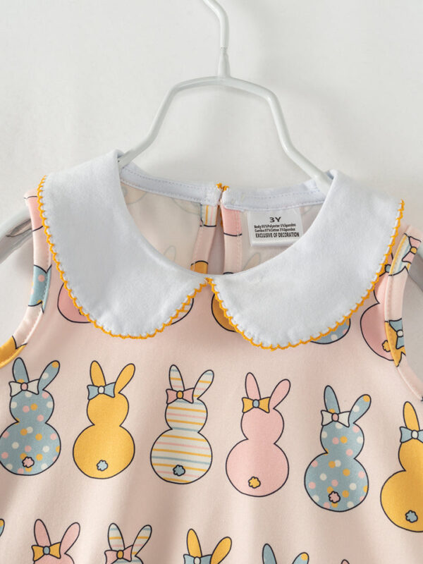 Easter Multicolor Bunny Pocket Girl Short Set - Image 3