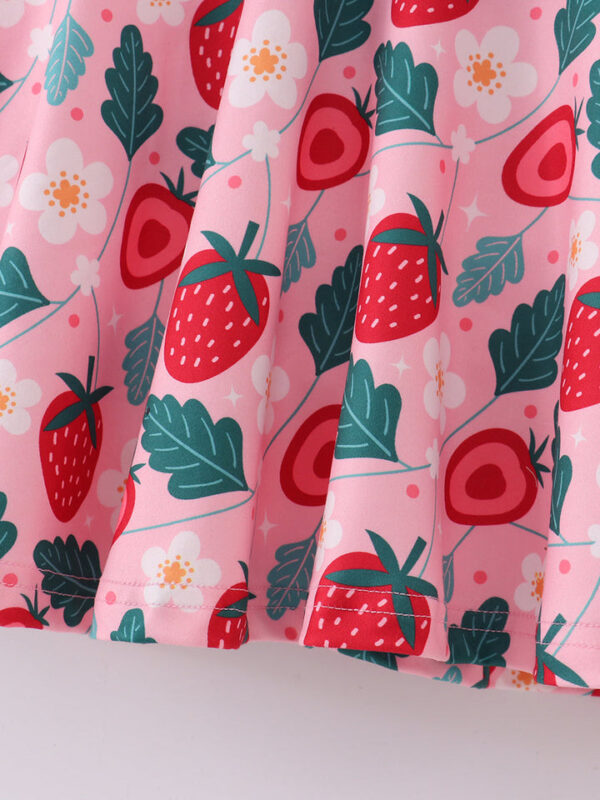 Pink Strawberry Ruffle Girl Dress - Image 5