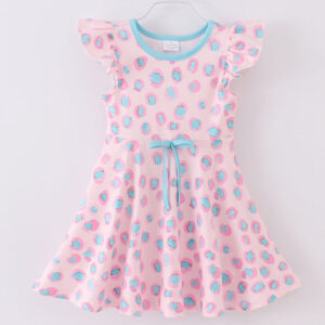 Pink Leopard Ruffle Girl Dress