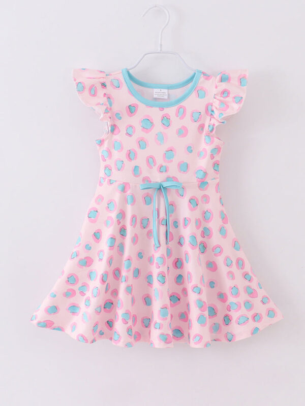 Pink Leopard Ruffle Girl Dress