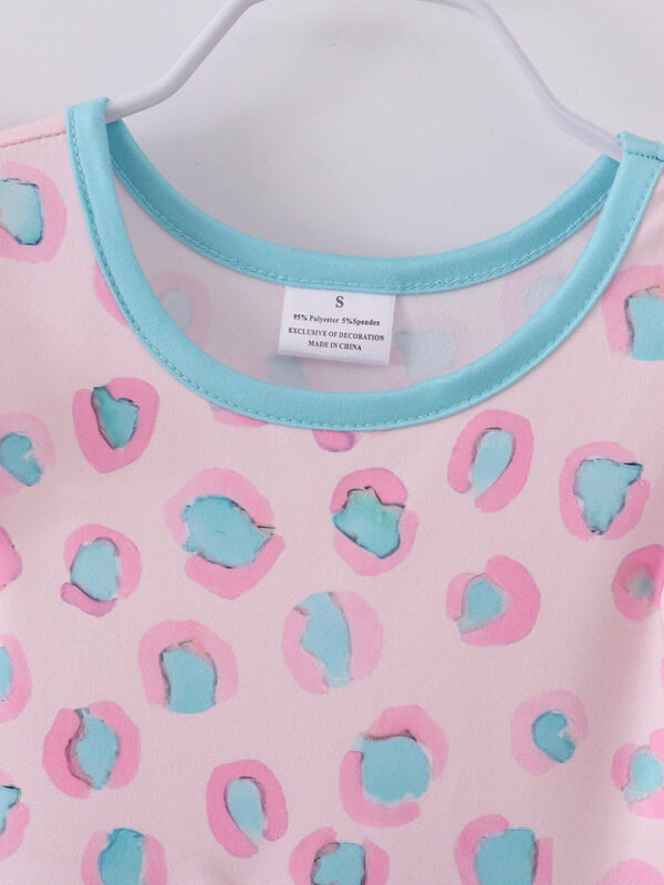 Pink Leopard Ruffle Girl Dress - Image 3