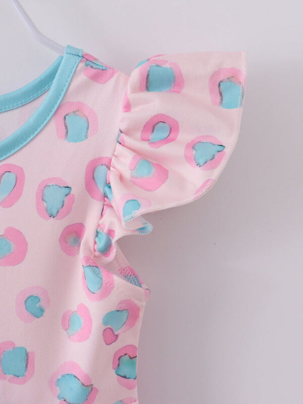 Pink Leopard Ruffle Girl Dress - Image 4