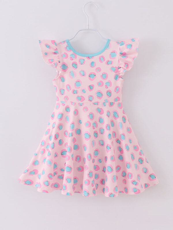 Pink Leopard Ruffle Girl Dress - Image 6