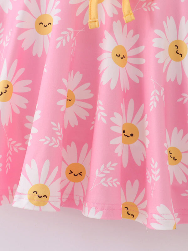 Pink Daisy Ruffle Girl Dress - Image 5
