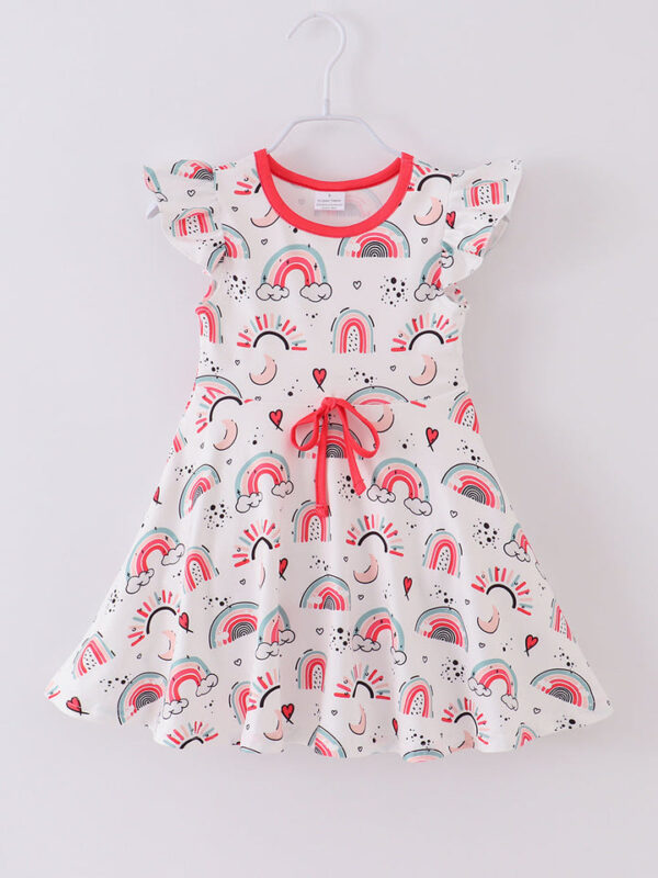Rainbow Ruffle Girl Dress