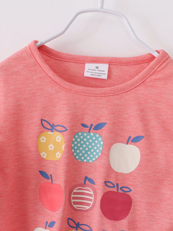 Back to School Apple Girl Bell Bottom Short Set - Image 3