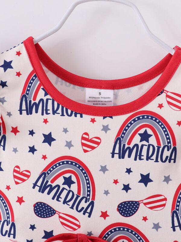 American Rainbow Ruffle Girl Dress - Image 3