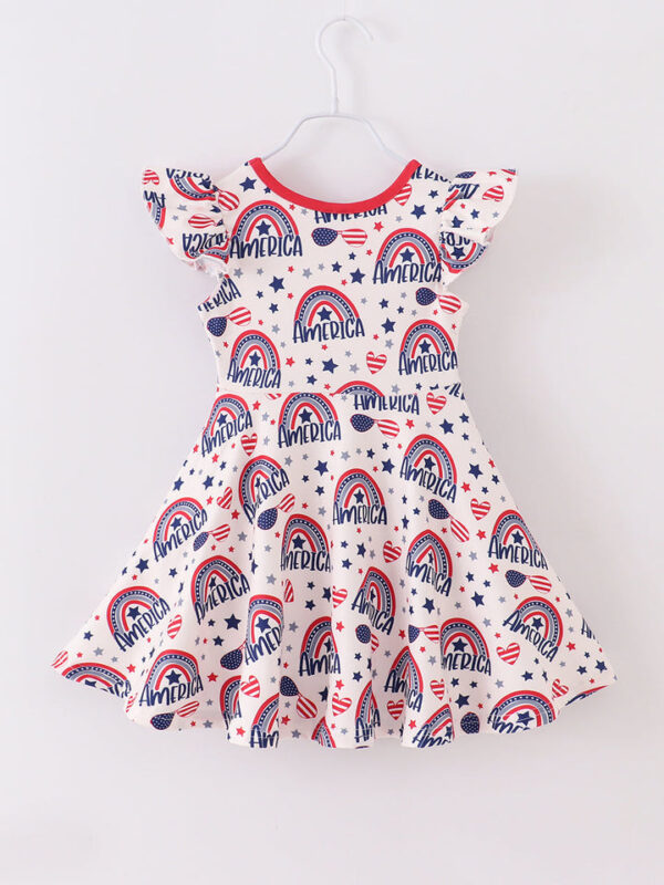 American Rainbow Ruffle Girl Dress - Image 6
