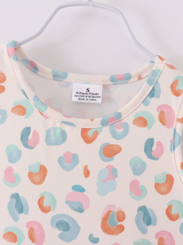Blue Brown Leopard Print Girl Dress - Image 3