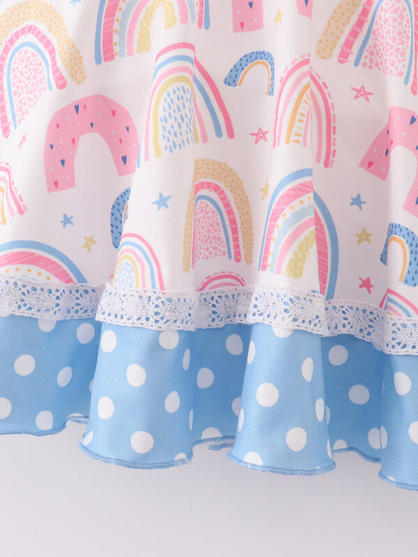 Pink Rainbow Ruffle Girl Dress - Image 4