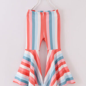 Pink Blue Stripe Girl Bell Pant
