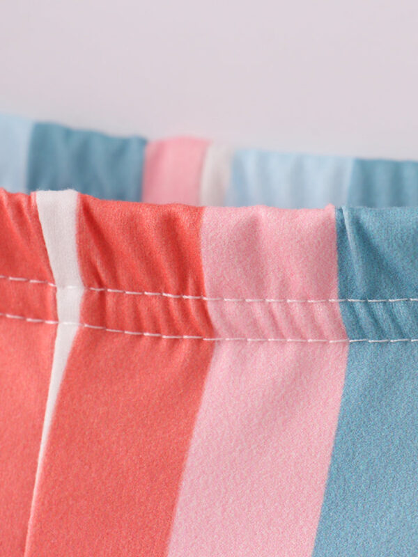 Pink Blue Stripe Girl Bell Pant - Image 5