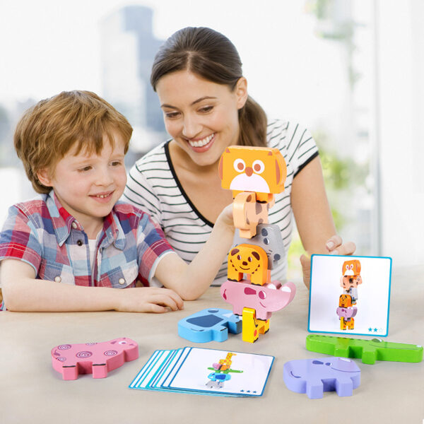 Wood Animal Stacking Block Game - Image 5