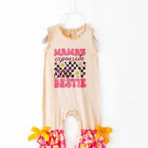 Pink Smile Daisy Ruffle Baby Girl Romper