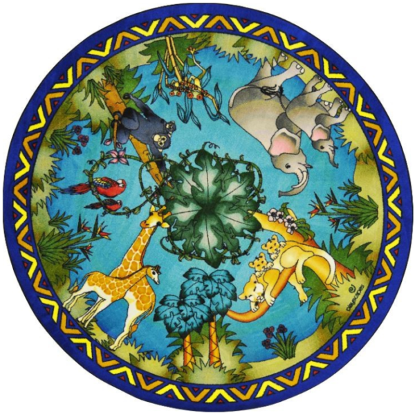 Animal Families Designer Round Carpet by Playscapes, 30-CR-ANF