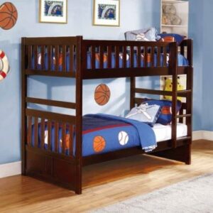 Homelegance Rowe Twin/Twin Bunk Bed in Dark Cherry