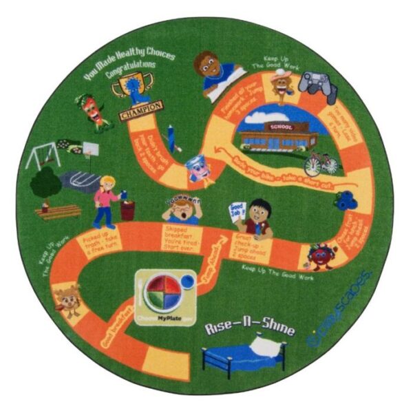 Healthy Race Designer Round Carpet by Playscapes, 30-CR-HLR