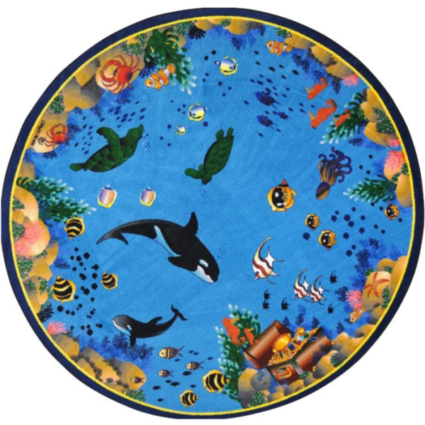 Seascape Designer Round Carpet by Playscapes, 30-CR-OSS